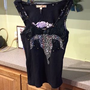 Beautiful tank with sequins and studs